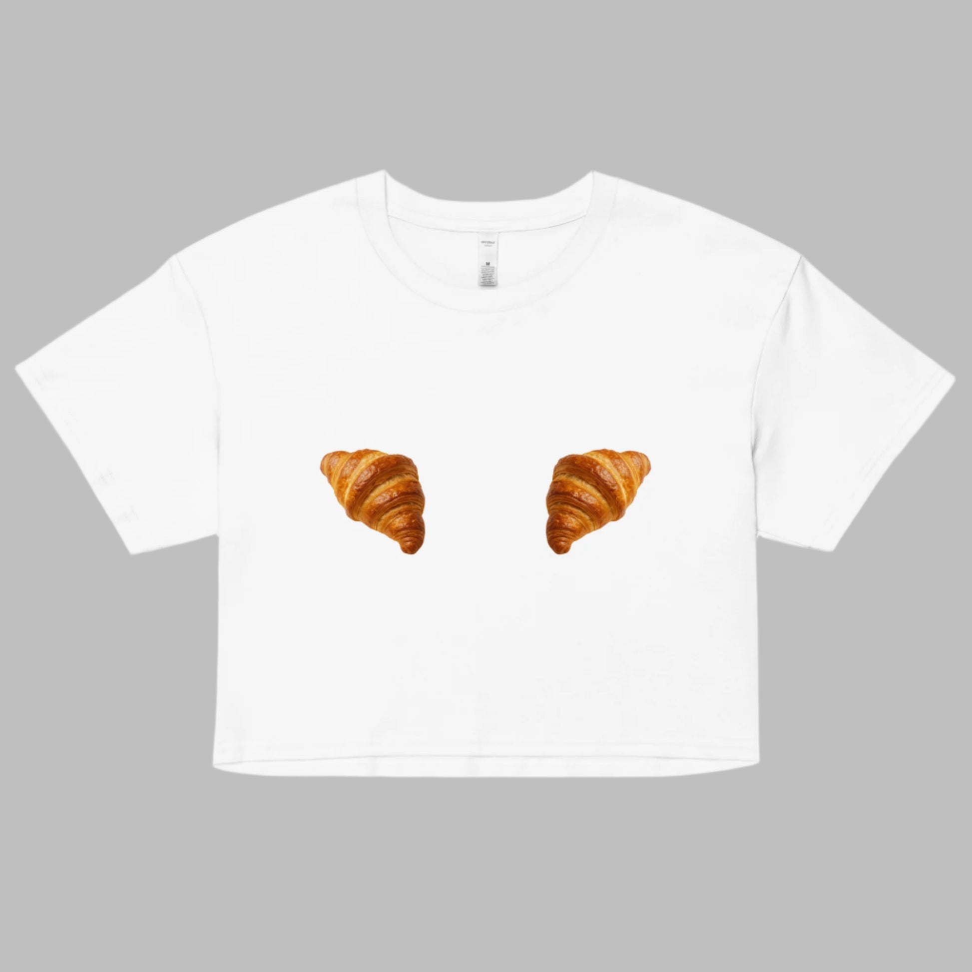 Croissant Boobie Tee - funny foodie graphic t-shirt for women