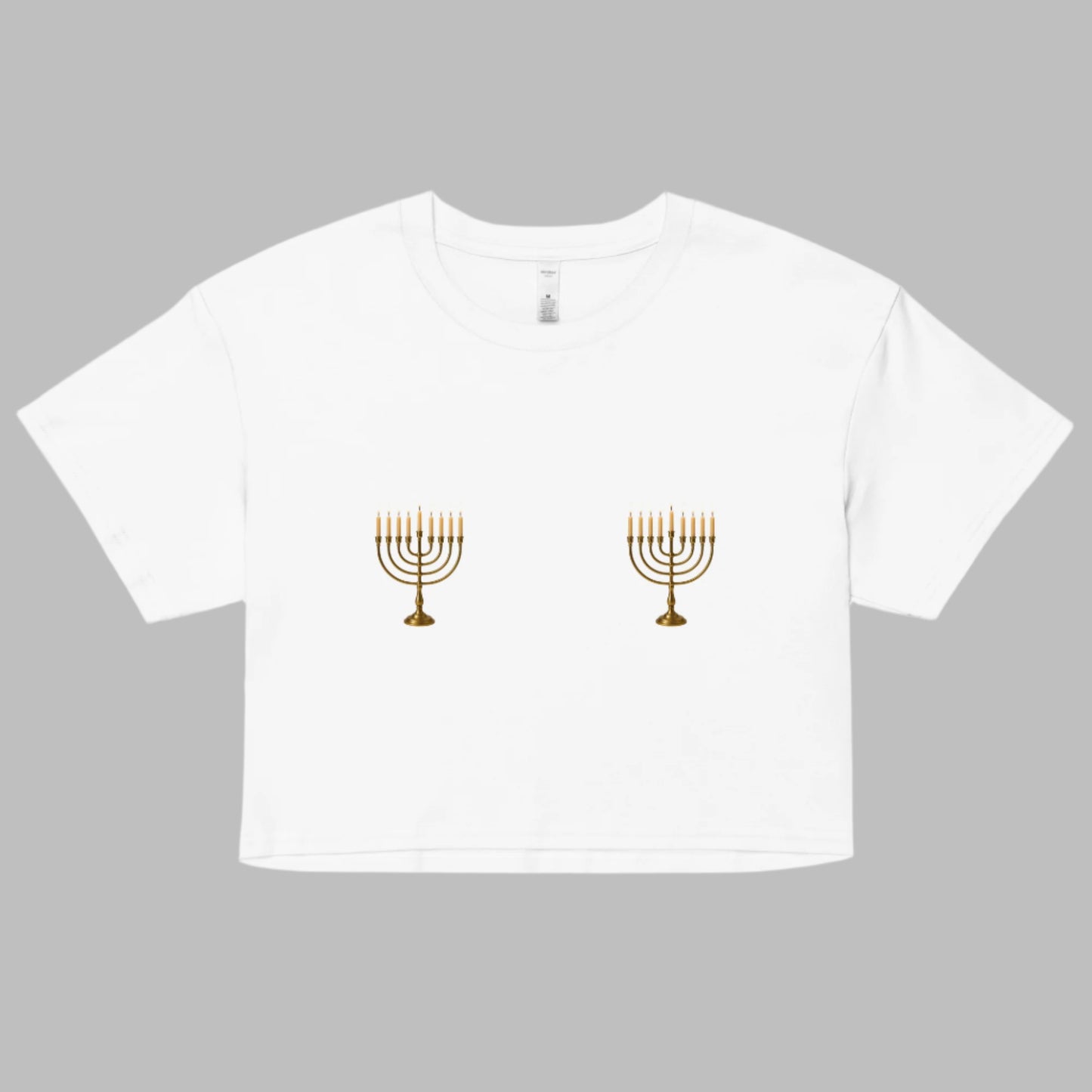 Menorah Boobie Tee - funny Hanukkah shirt for holiday celebrations