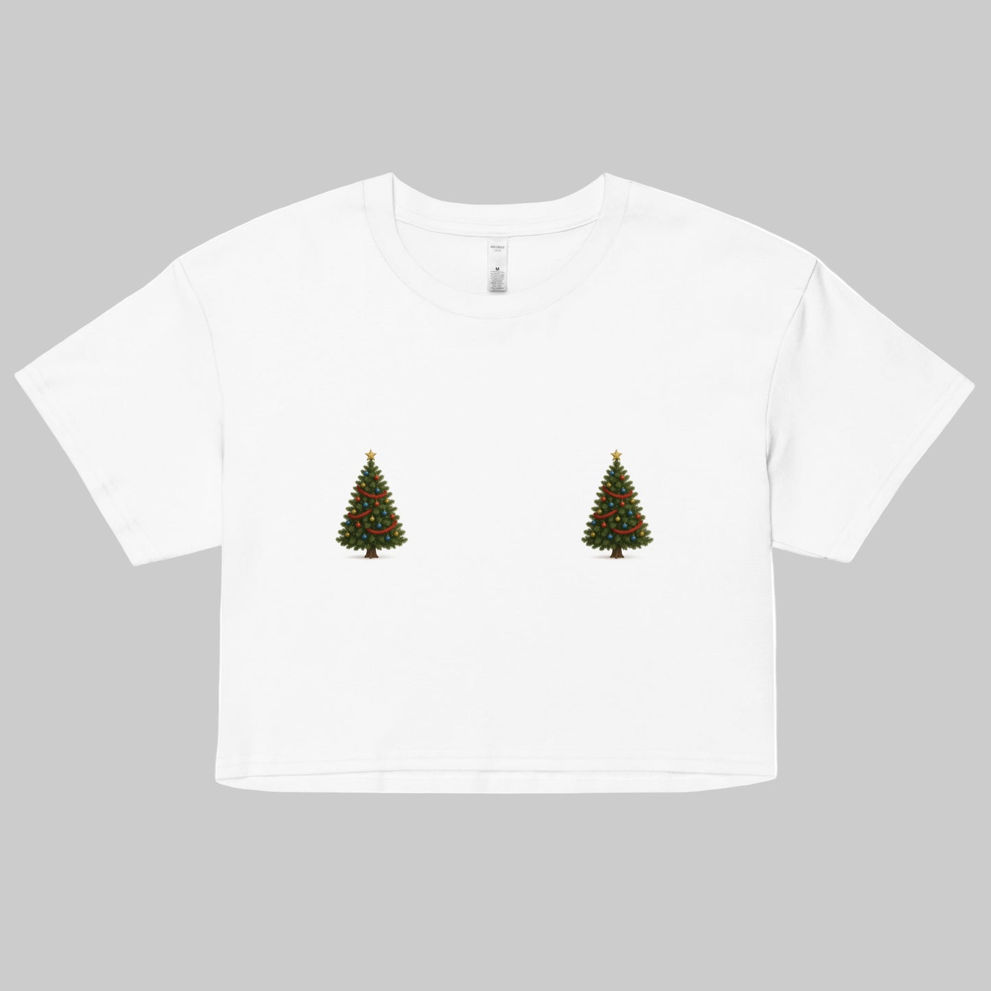 Christmas Tree Boobie Tee - funny holiday shirt for women and men