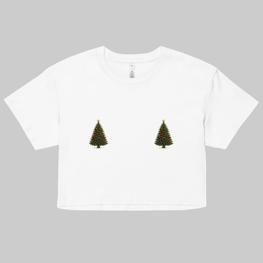 Christmas Tree Boobie Tee - funny holiday shirt for women and men