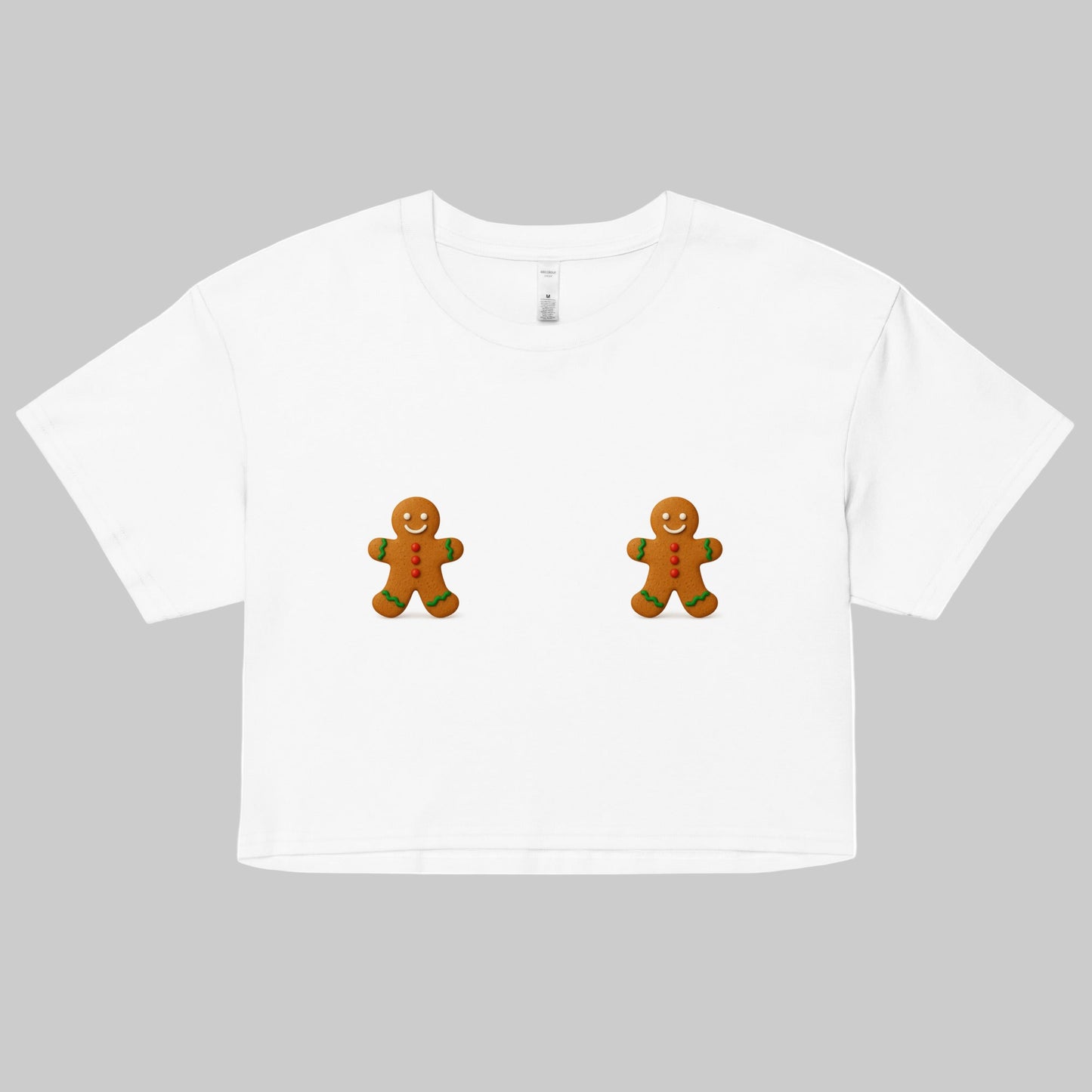 Gingerbread Man Boobie Tee - funny Christmas holiday shirt for women and men