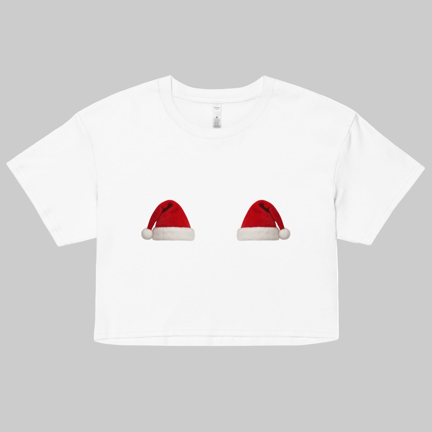 Santa Hat Boobie Tee - funny Christmas shirt for holiday season